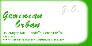 geminian orban business card
